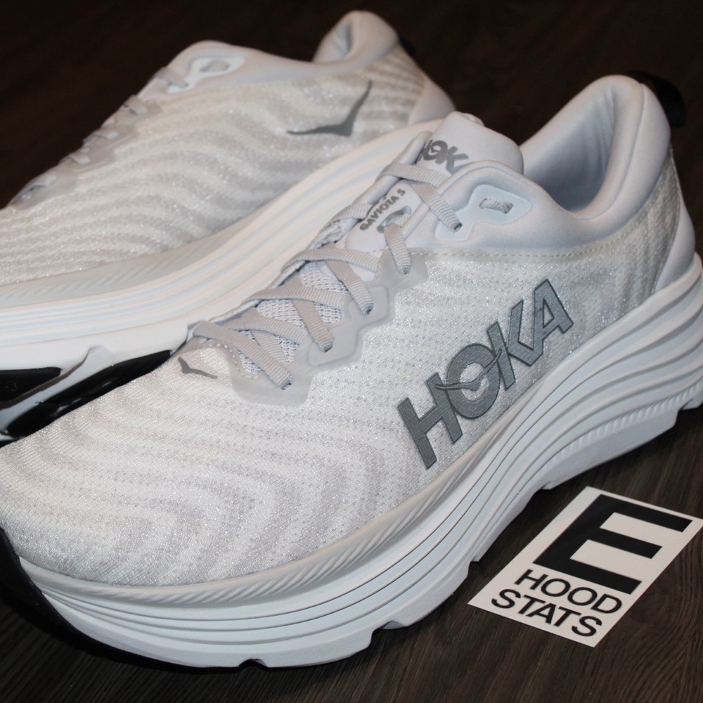 ❌S⭕️LD❌HOKA One One Gaviota 5 Grey White Cream Mens Size 15D Sneakers
